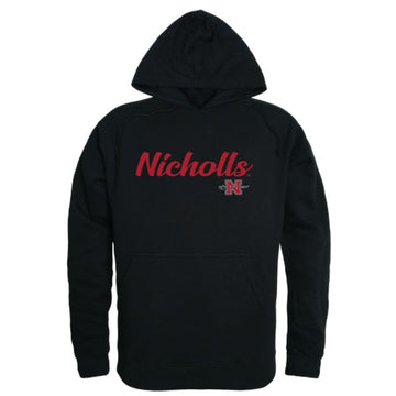 Nicholls State University Colonels Mens Script Hoodie Sweatshirt Black