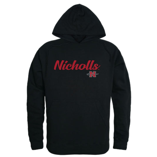 Nicholls State University Colonels Mens Script Hoodie Sweatshirt Black