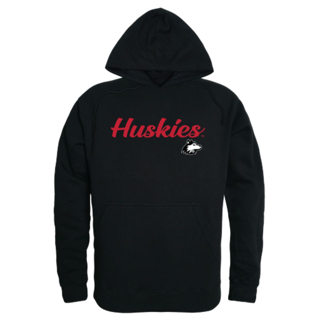NIU Northern Illinois University Huskies Mens Script Hoodie Sweatshirt Black