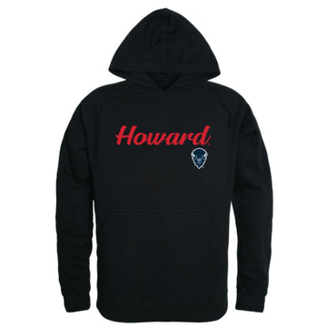 Howard University Bison Mens Script Hoodie Sweatshirt Black