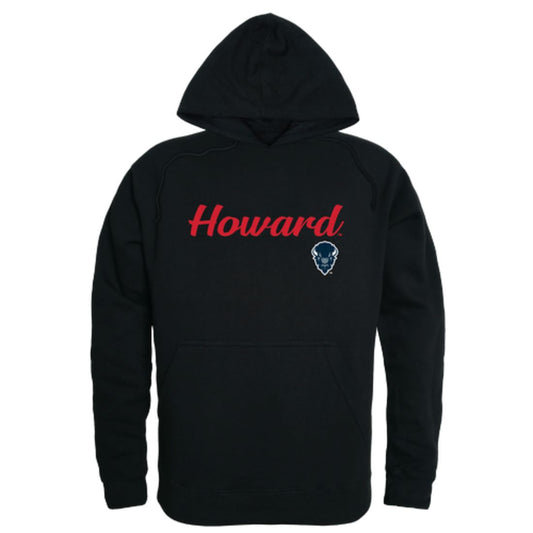 Howard University Bison Mens Script Hoodie Sweatshirt Black