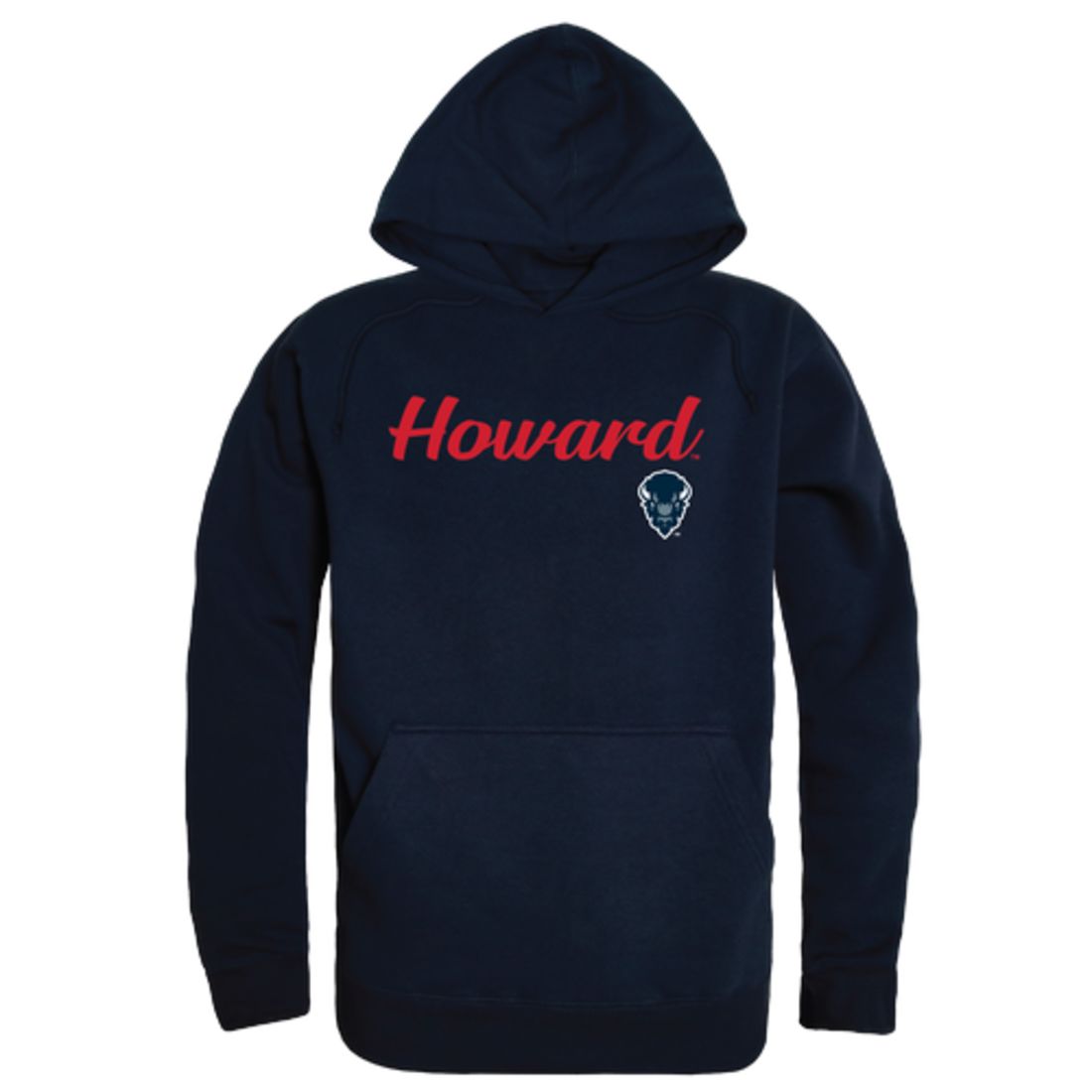 Howard University Bison Mens Script Hoodie Sweatshirt Black