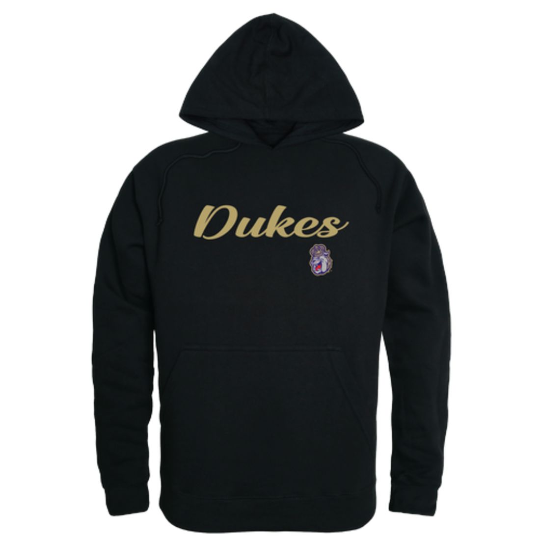 JMU James Madison University Dukes Mens Script Hoodie Sweatshirt Black