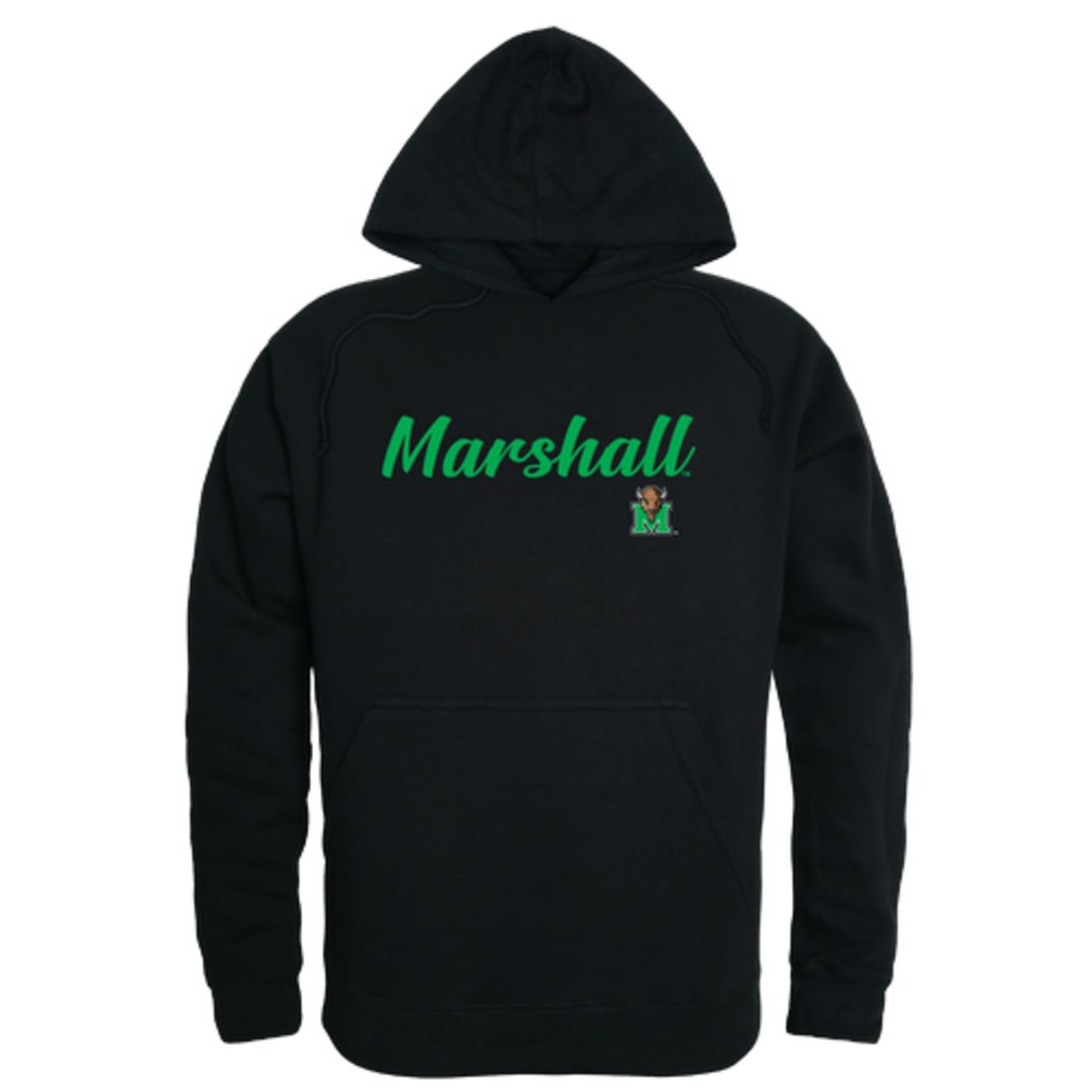 Marshall University Thundering Herd Mens Script Hoodie Sweatshirt Black