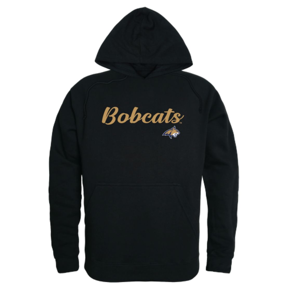 Montana State University Bobcats Mens Script Hoodie Sweatshirt Black
