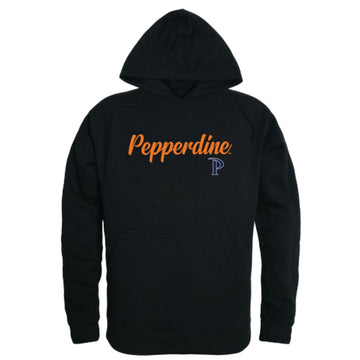Pepperdine University Waves Mens Script Hoodie Sweatshirt Black