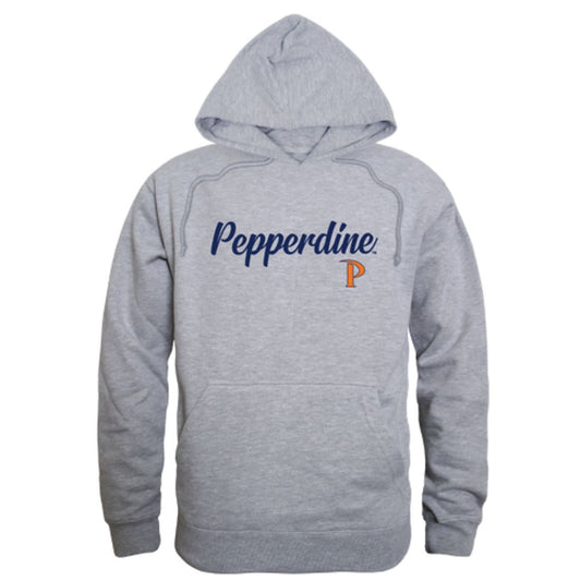 Pepperdine University Waves Mens Script Hoodie Sweatshirt Black
