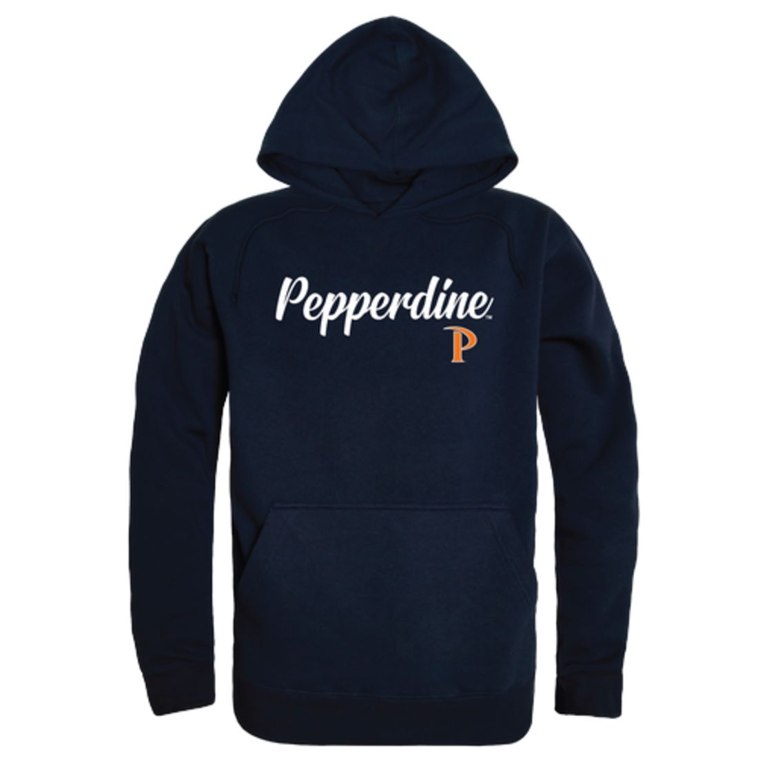 Pepperdine University Waves Mens Script Hoodie Sweatshirt Black