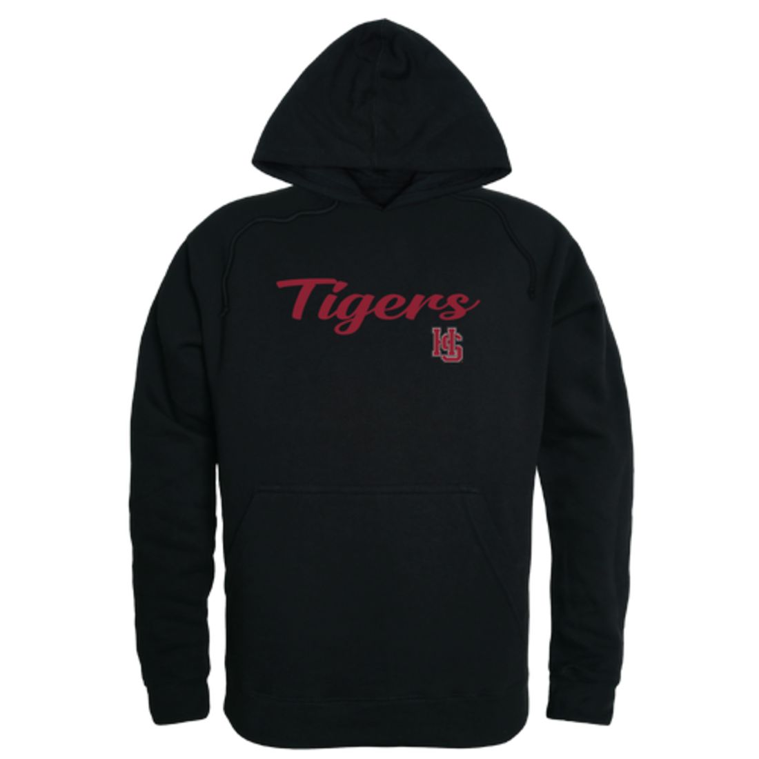 HSC Hampden-Sydney College Tigers Mens Script Hoodie Sweatshirt Black