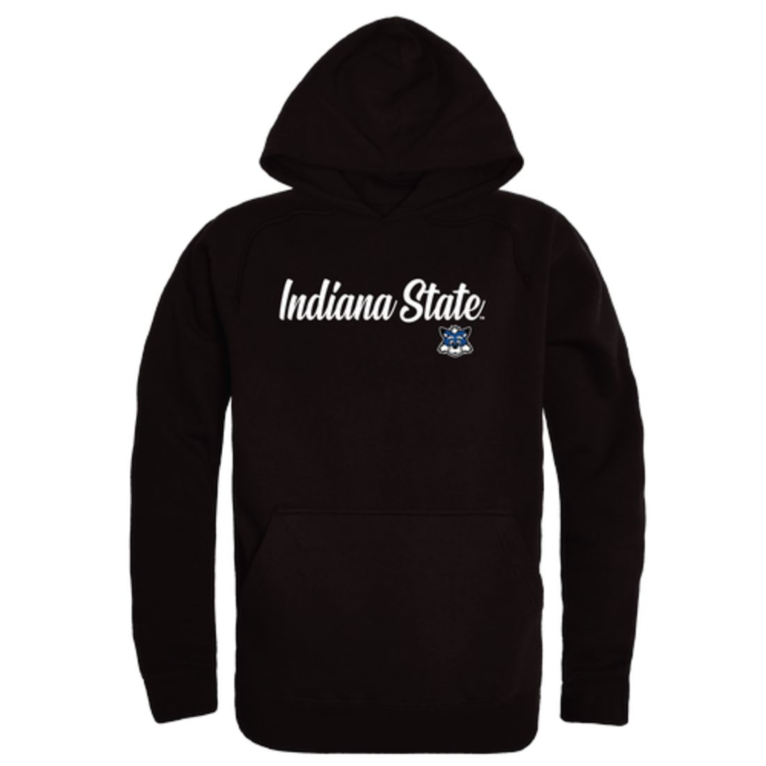 ISU Indiana State University Sycamores Mens Script Hoodie Sweatshirt Black
