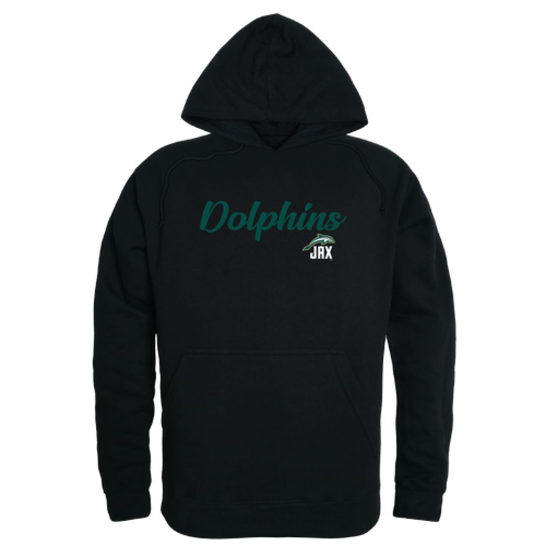 JU Jacksonville University Dolphin Mens Script Hoodie Sweatshirt Black