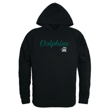 JU Jacksonville University Dolphin Mens Script Hoodie Sweatshirt Black