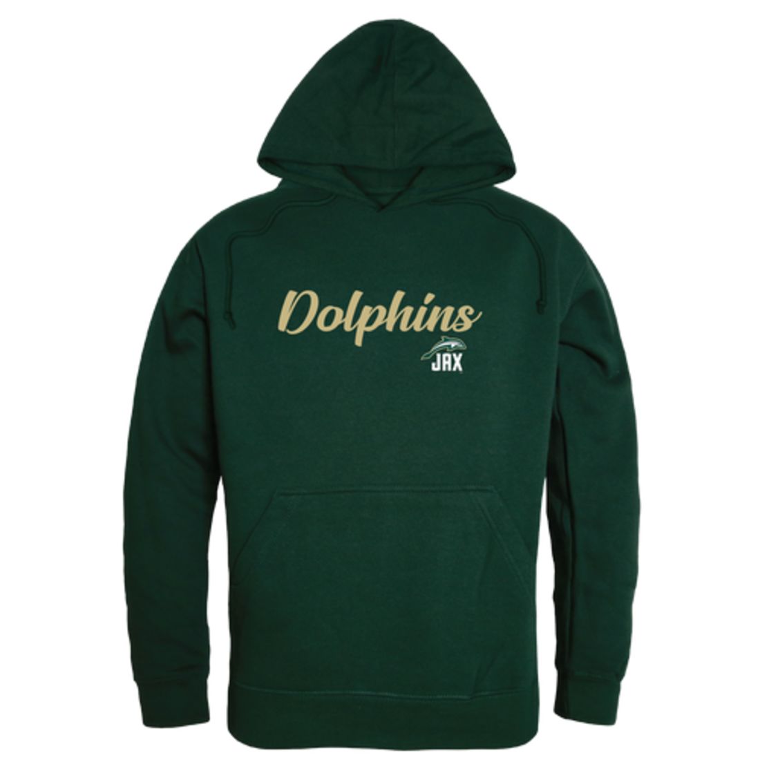 JU Jacksonville University Dolphin Mens Script Hoodie Sweatshirt Black