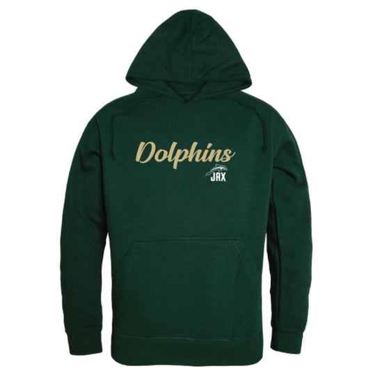 JU Jacksonville University Dolphin Mens Script Hoodie Sweatshirt Black