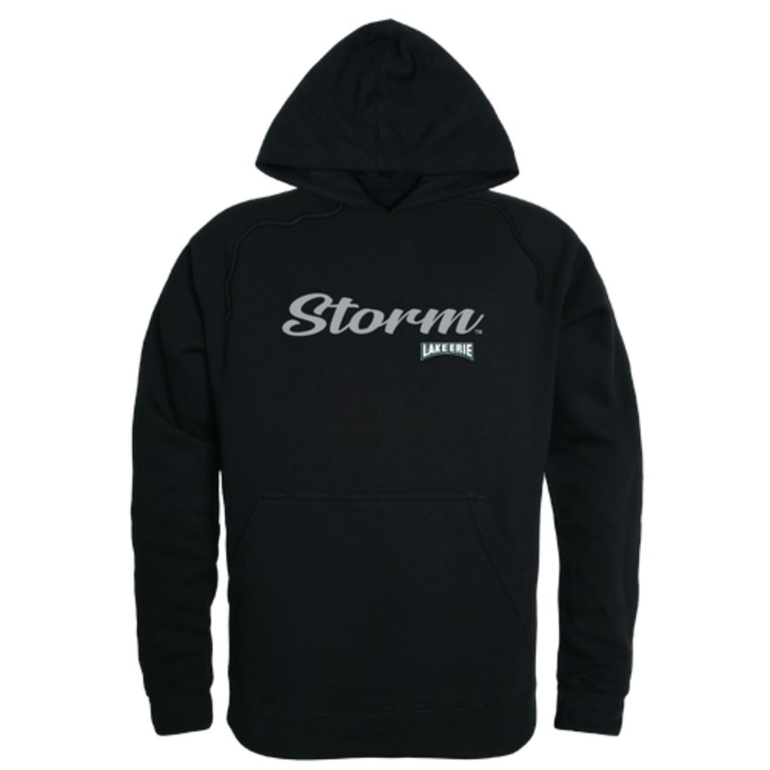 Lake Erie College Storm Mens Script Hoodie Sweatshirt Black