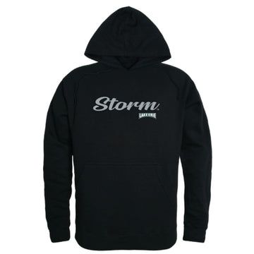Lake Erie College Storm Mens Script Hoodie Sweatshirt Black