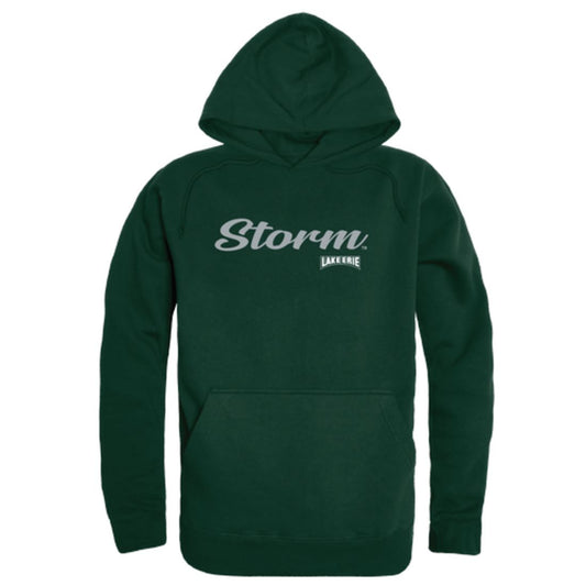 Lake Erie College Storm Mens Script Hoodie Sweatshirt Black