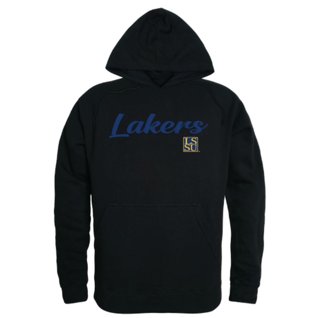 LSSU Lake Superior State University Lakers Mens Script Hoodie Sweatshirt Black
