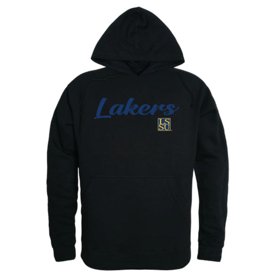 LSSU Lake Superior State University Lakers Mens Script Hoodie Sweatshirt Black