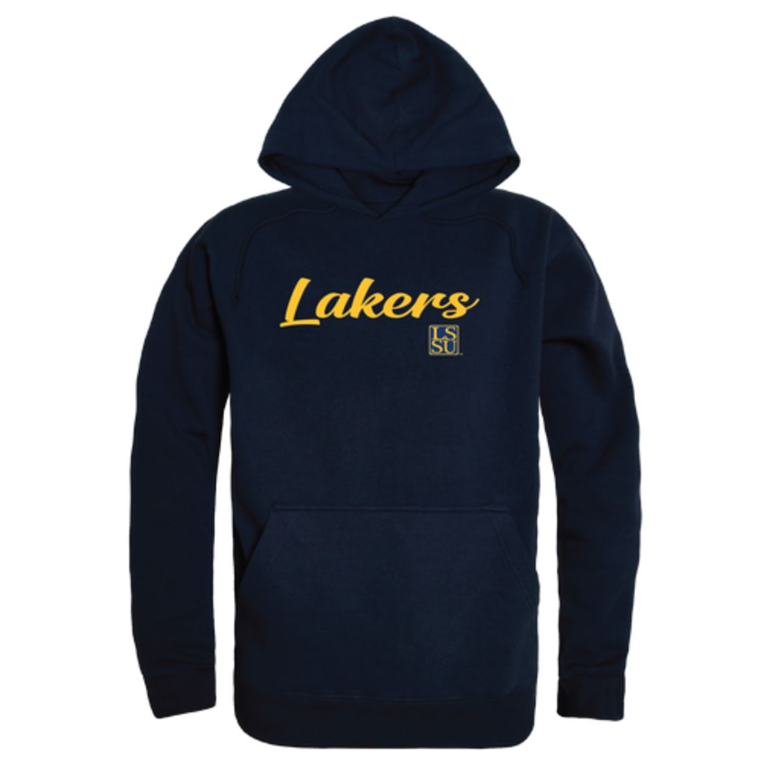 LSSU Lake Superior State University Lakers Mens Script Hoodie Sweatshirt Black
