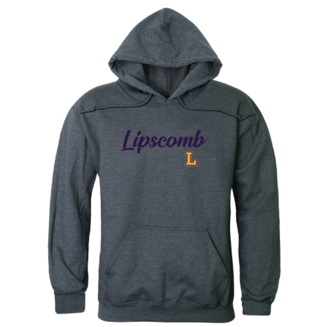Lipscomb University Bisons Mens Script Hoodie Sweatshirt Heather Charcoal