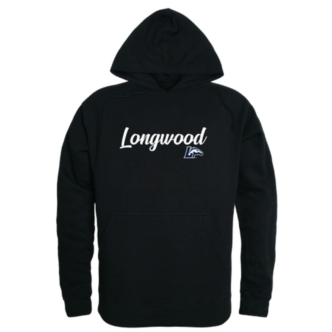 Longwood University Lancers Mens Script Hoodie Sweatshirt Black