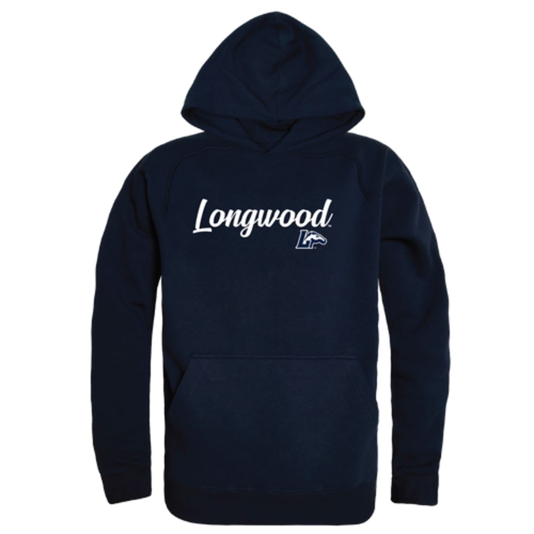 Longwood University Lancers Mens Script Hoodie Sweatshirt Black
