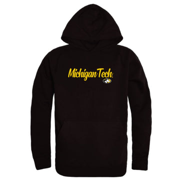 Michigan Technological University Huskies Mens Script Hoodie Sweatshirt Black