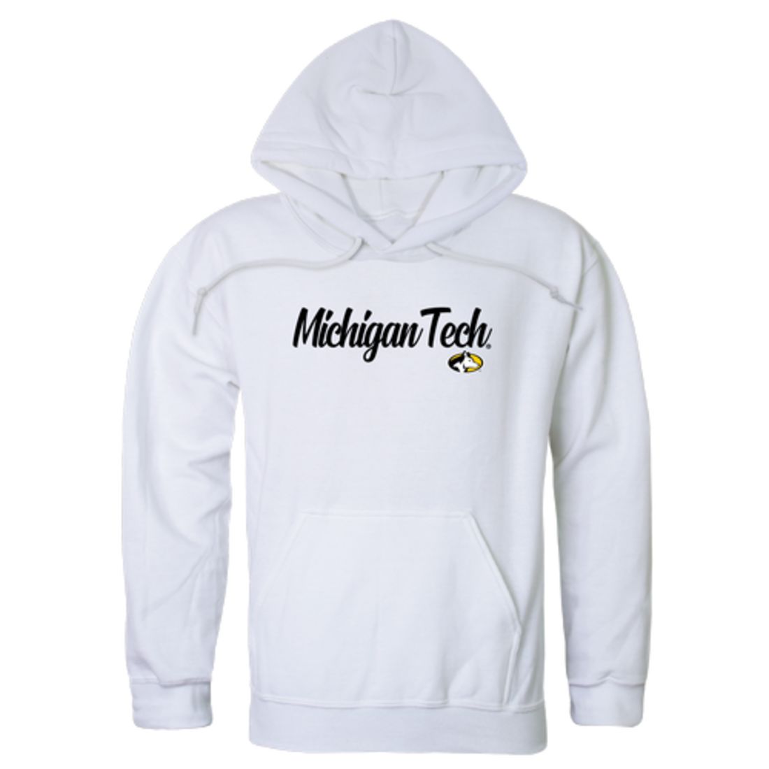 Michigan Technological University Huskies Mens Script Hoodie Sweatshirt Black
