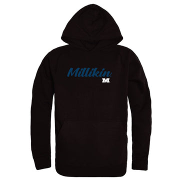 Millikin University Big Blue Mens Script Hoodie Sweatshirt Black