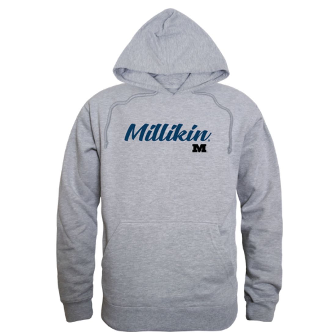Millikin University Big Blue Mens Script Hoodie Sweatshirt Black