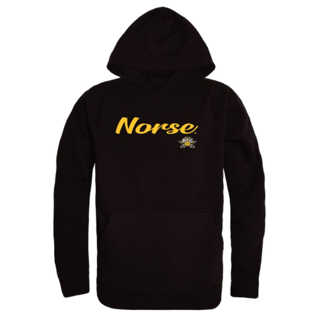 NKU Northern Kentucky University Norse Mens Script Hoodie Sweatshirt Black