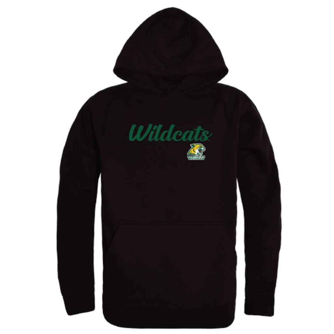 NMU Northern Michigan University Wildcats Mens Script Hoodie Sweatshirt Black