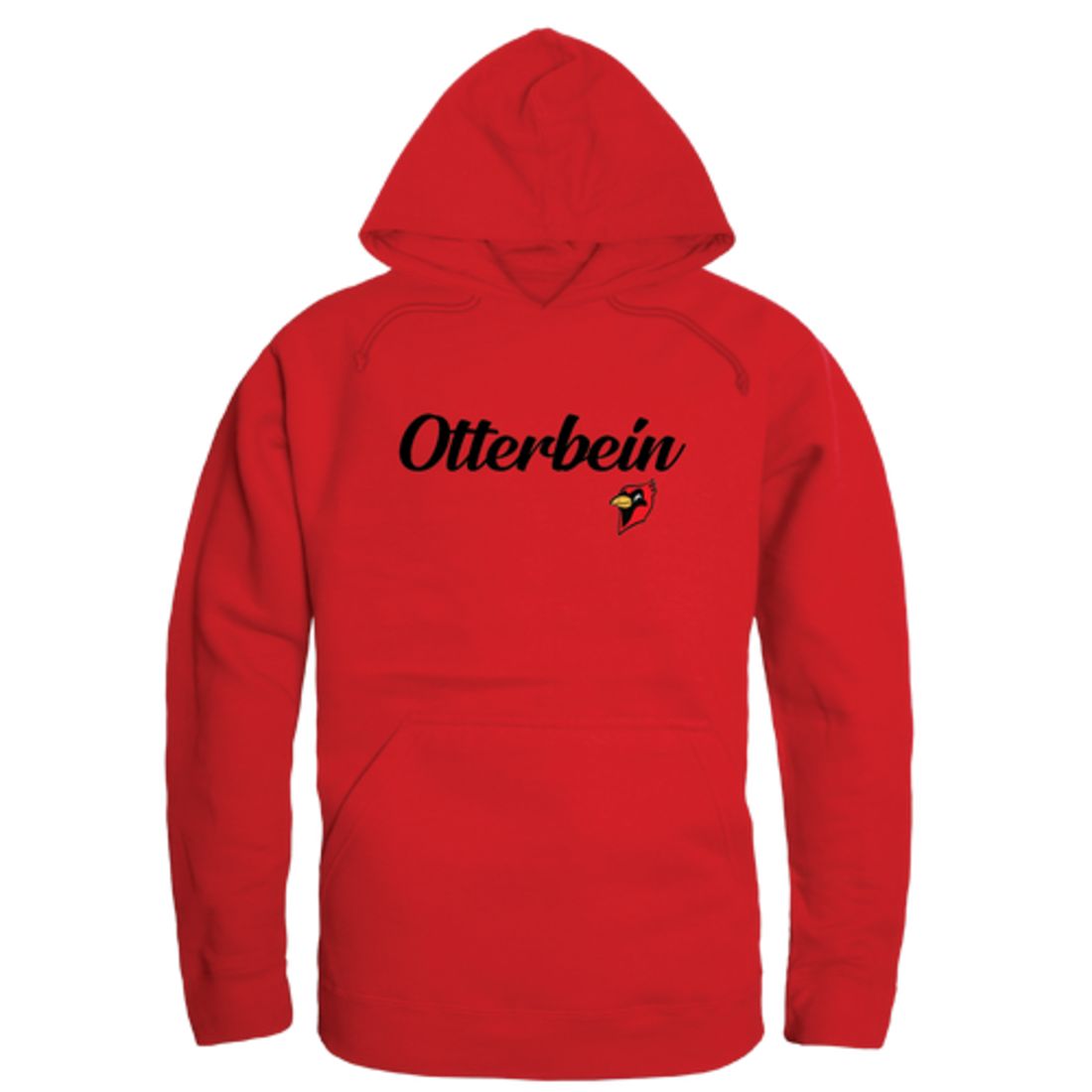 Otterbein University Cardinals Mens Script Hoodie Sweatshirt Black