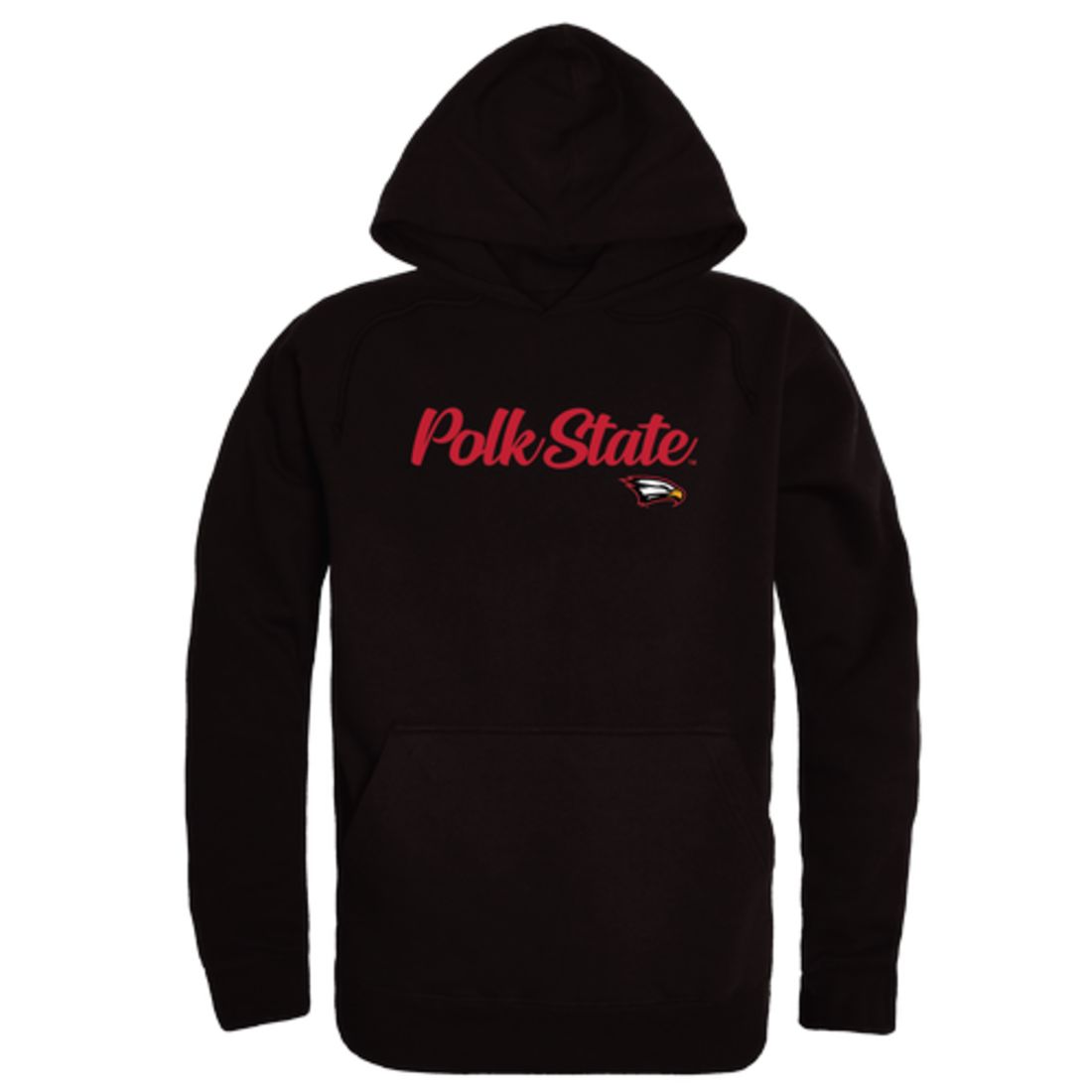 Polk State College Eagles Mens Script Hoodie Sweatshirt Black