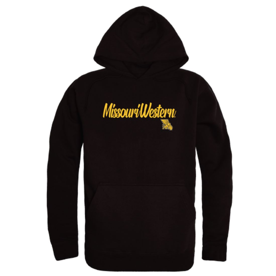MWSU Missouri Western State University Griffons Mens Script Hoodie Sweatshirt Black
