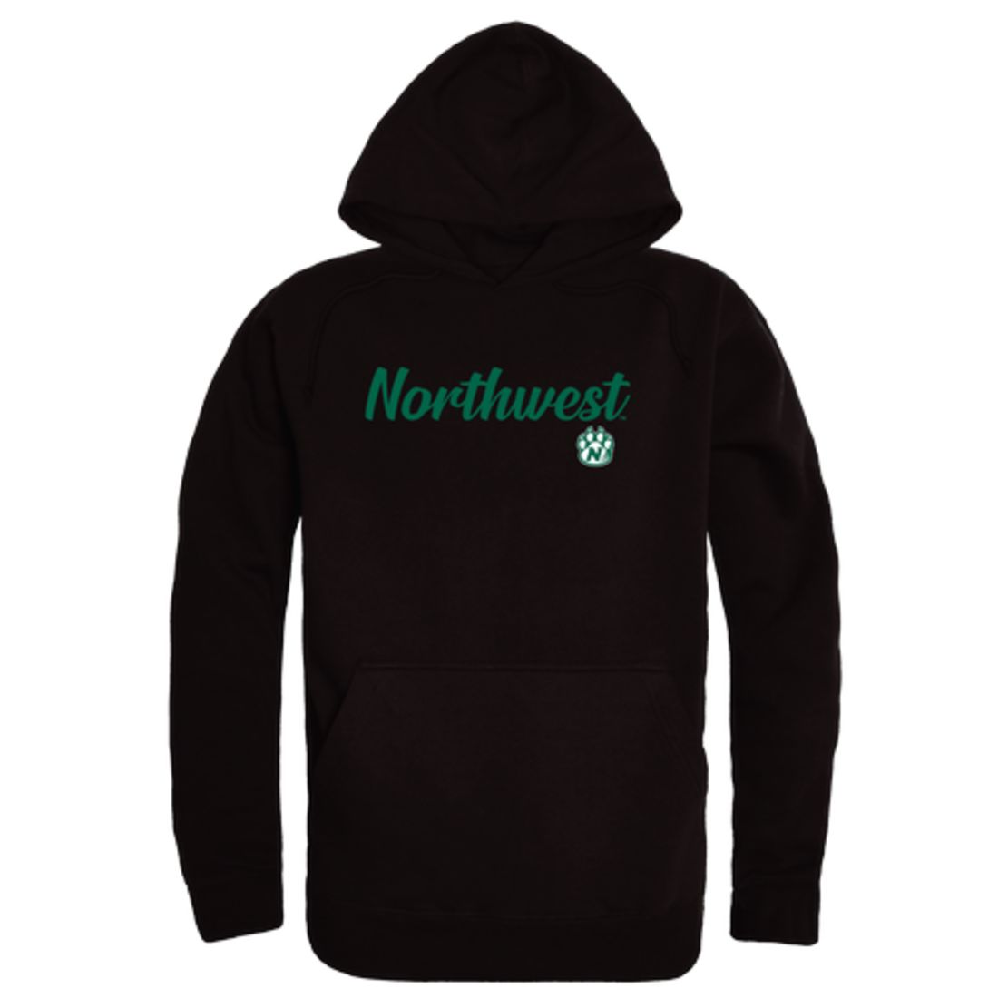 NW Northwest Missouri State University Bearcat Mens Script Hoodie Sweatshirt Black