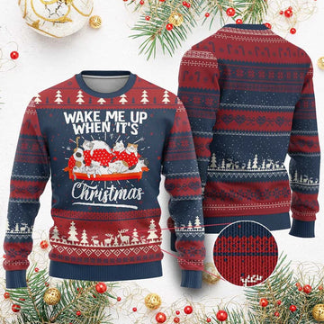 Wake Me Up When It's Ugly Christmas Sweater - Moonbestprint