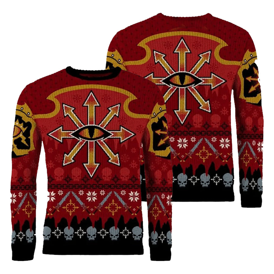 Warhammer 40 000 Chaos Reigns Khorne Christmas Ugly Christmas Sweater – Moonbestprint