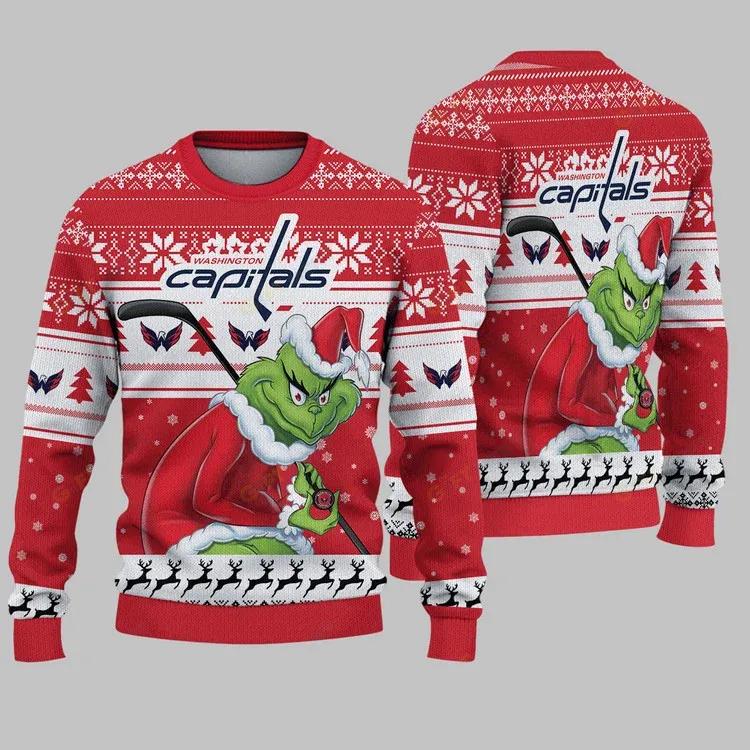 Washington Capitals Grinch Stolen Ugly Christmas Sweater, NHL Christmas Sweater Moonbestprint