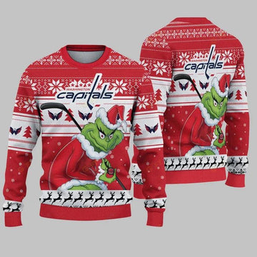 Washington Capitals Grinch Stolen Ugly Christmas Sweater, NHL Christmas Sweater Moonbestprint