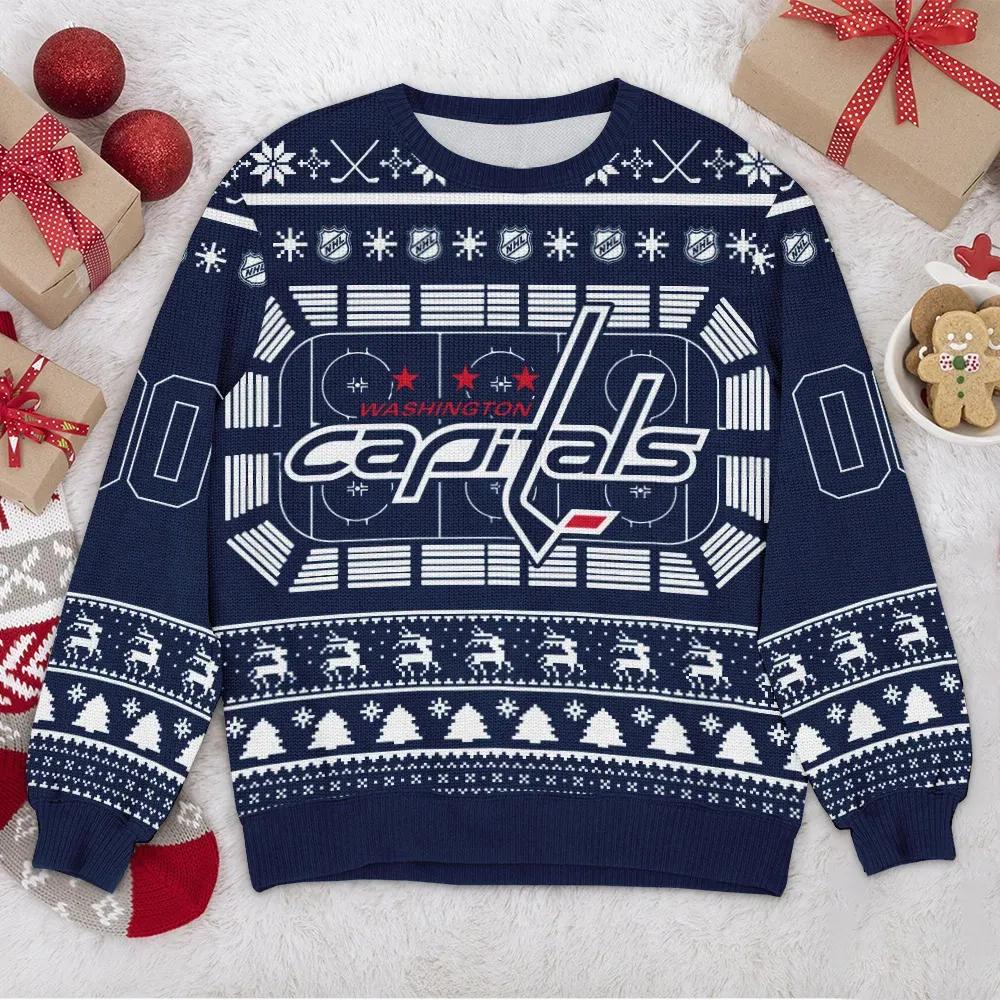 Washington Capitals NHL Custom Ugly Christmas Sweater, NHL Christmas Sweater Moonbestprint