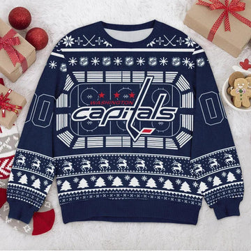 Washington Capitals NHL Custom Ugly Christmas Sweater, NHL Christmas Sweater Moonbestprint