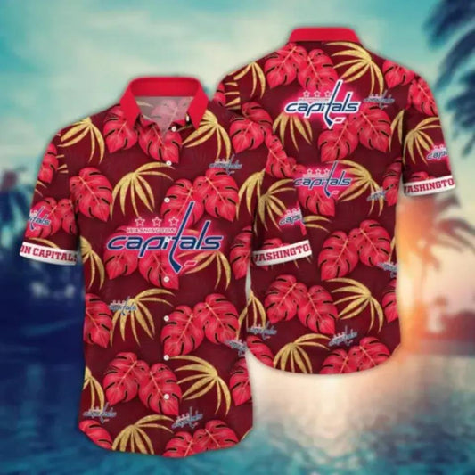 Washington Capitals NHL Hawaiian Shirt Breezy Aloha Shirt, NHL Hawaiian Shirt Moonbestprint