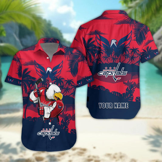 Washington Capitals Personalized Hawaiian Shirt – Custom Name, NHL Hawaiian Shirt Moonbestprint