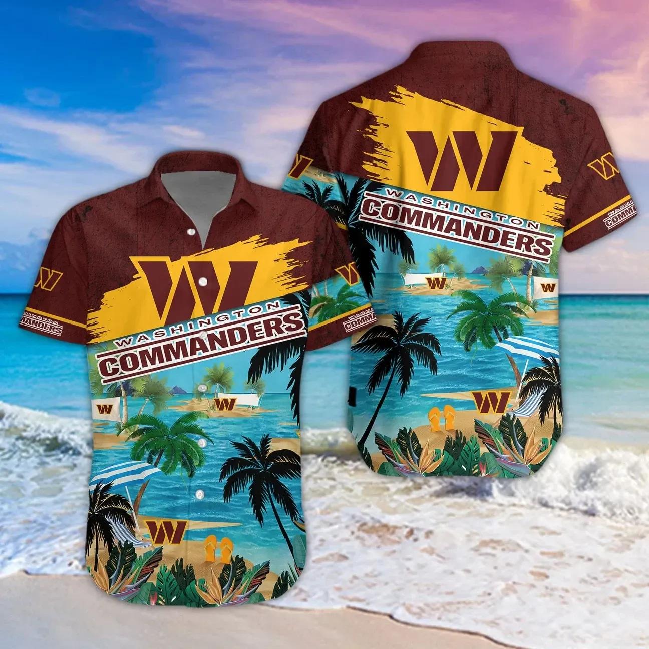 Washington Commanders Aloha Shirt, NFL Hawaiian Shirt Moonbestprint