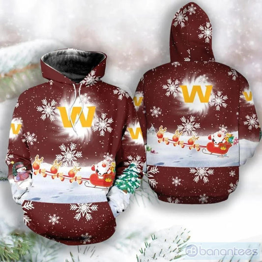 Washington Commanders Christmas 3D Hoodie, NFL Hoodie Moonbestprint
