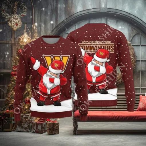 Washington Commanders Dab Santa Ugly Christmas Sweater, NFL Chritsmas Sweater Moonbestprint