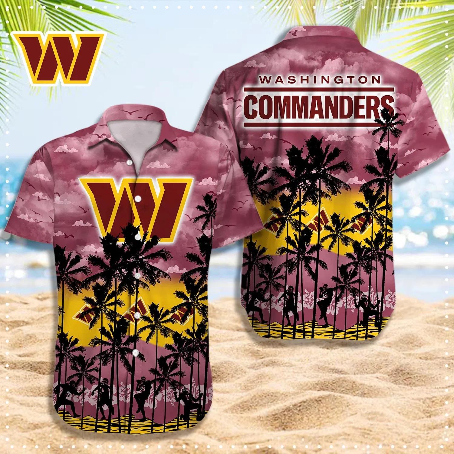 Washington Commanders Hawaiian Shirt, NFL Hawaiian Shirt Moonbestprint