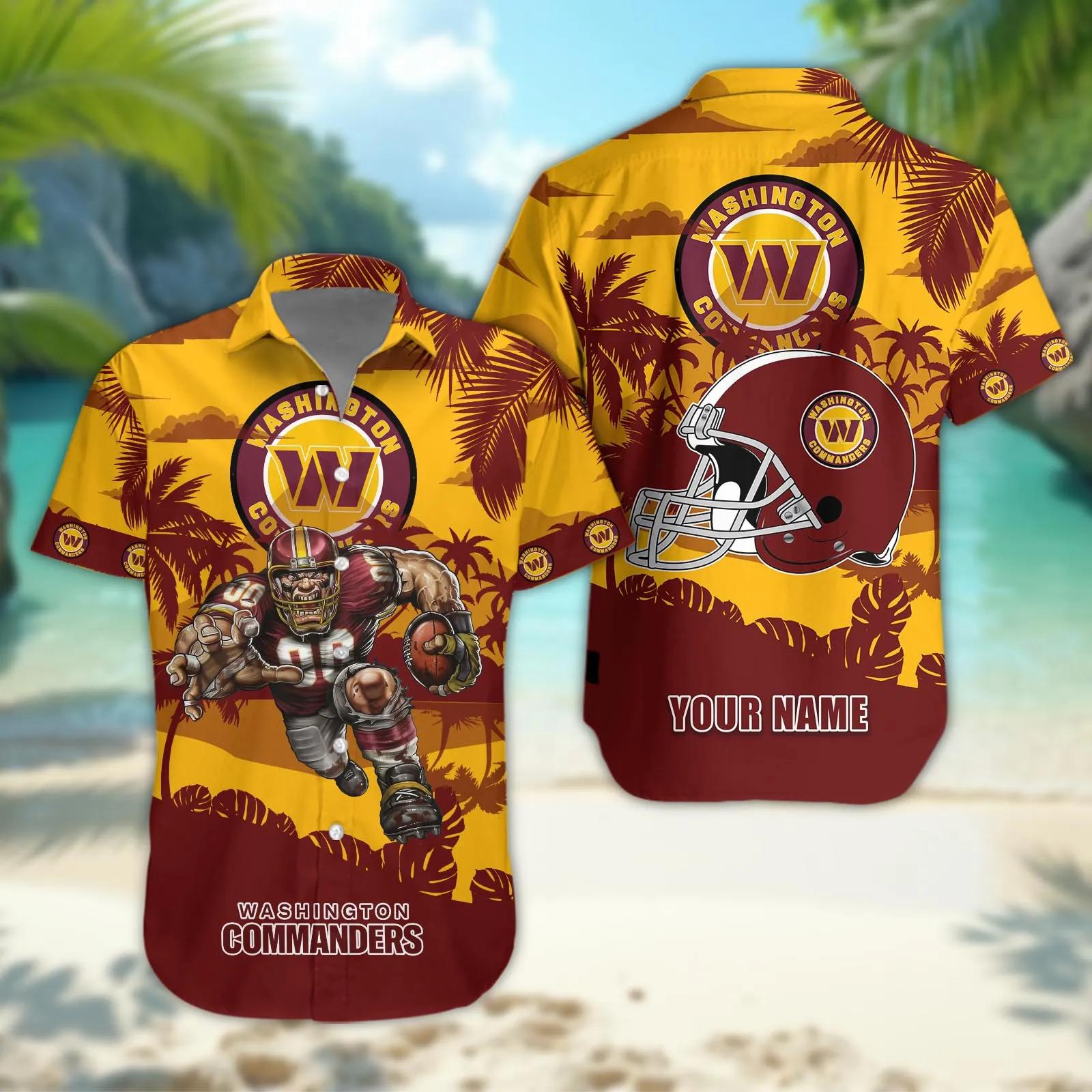 Washington Commanders Personalized Hawaiian Shirt, NFL Hawaiian Shirt Moonbestprint